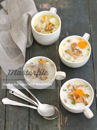 Chanterelle mushroom soup with potatoes and cream Chanterelle mushroom soup with potatoes and cream