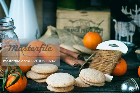 Almond cookies and mandarins (Christmas)