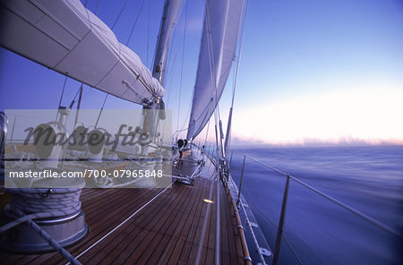 Endeavour Sails South from Bermuda to Antigua during a Calm Passage Endeavour Sails South from Bermuda to Antigua during a Calm Passage