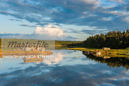 Little hut on a lake at sunset on the north shore of Prince Edward Island, Canada, North America