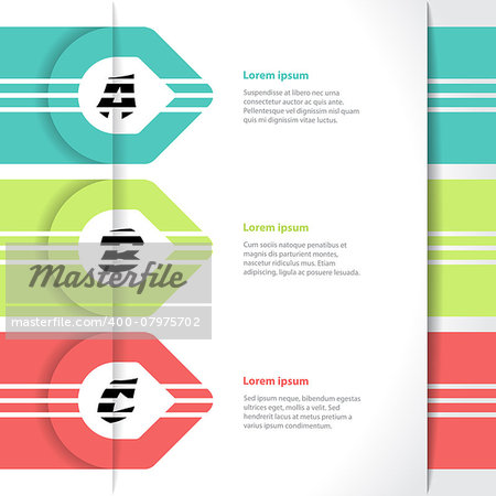 Vivid colored arrows infographics design with light background