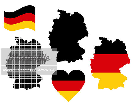 Map of Germany in different colors on a white background