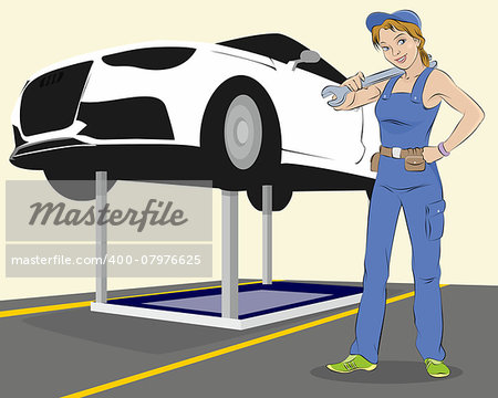 Vector illustration of a vehicle maintenance