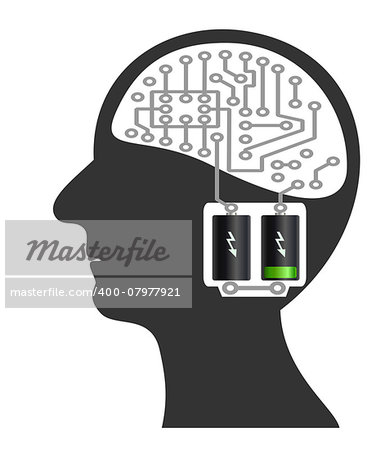 Computer Head and discharged battery