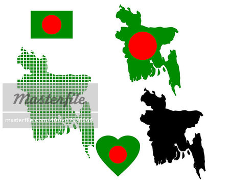 map of Bangladesh in different colors and symbols on a white background