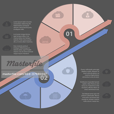 Infographic design with various cloud icons and options