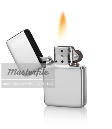 Metal lighter isolated on a white background