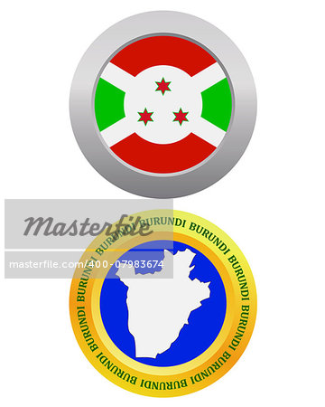 button as a symbol BURUNDI flag and map on a white background