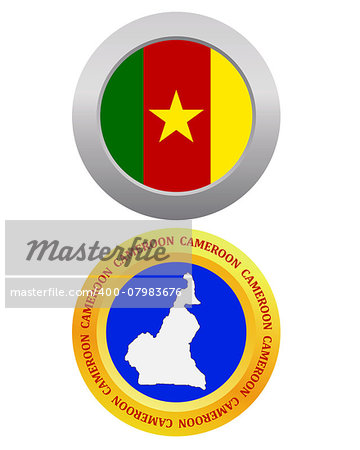 button as a symbol GHANA flag and map on a white background