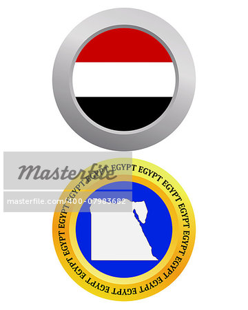 button as a symbol EGYPT flag and map on a white background