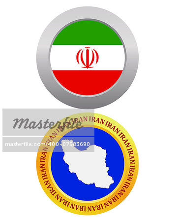 button as a symbol IRAN flag and map on a white background