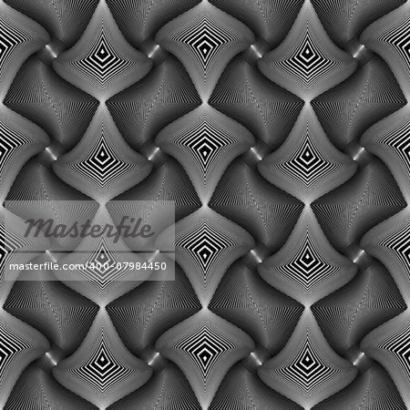 Design seamless striped geometric pattern. Abstract monochrome waving lines background. Vector art. No gradient