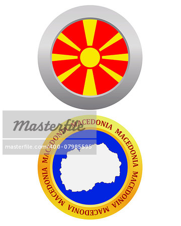 button as a symbol MACEDONIA flag and map on a white background