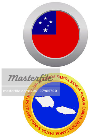 button as a symbol  SAMOA flag and map on a white background