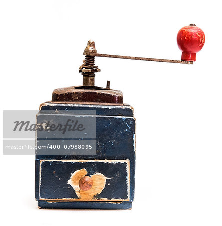 vintage kitchen mill isolated on a white background