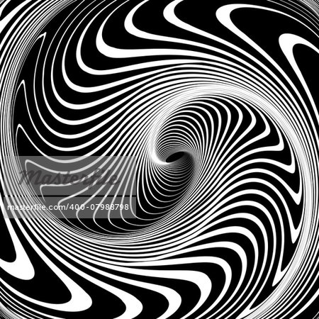 Vortex movement. Op art design. Vector art.