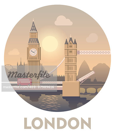 Vector icon representing London as a travel destination