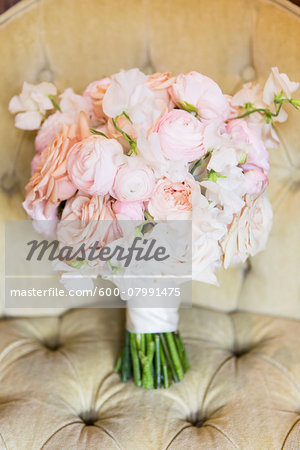Bridal Bouquet of Pink Peonies and Roses