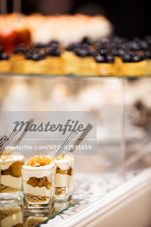 Close-up of Pear Crisp Parfaits on Dessert Table