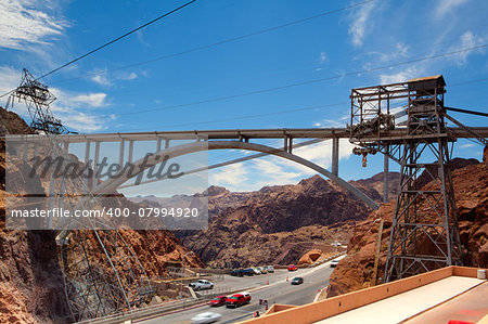 The Hoover Bridge from the Hoover Dam, Nevada - HDR Image