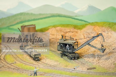 small scale vintage model railroad mining equipment
