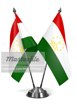 Tajikistan - Miniature Flags Isolated on White Background.