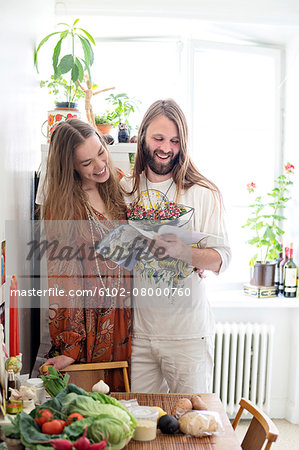 Young couple in kitchen