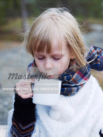 Girl having drink