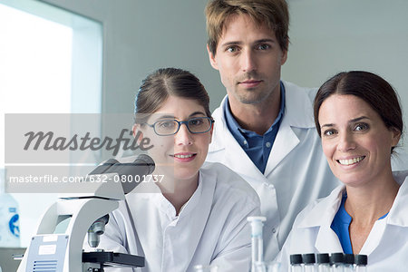 Team of scientists in lab, portrait
