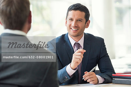 Businessman meeting with client