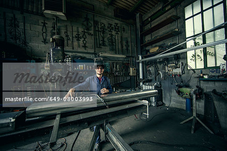 Portrait of welder in workshop