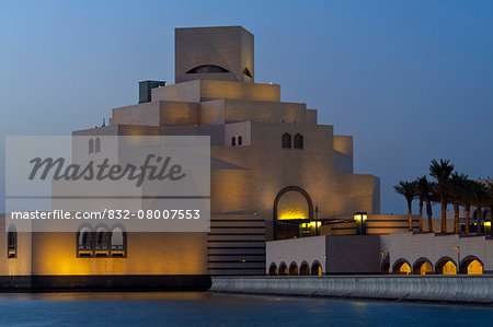 Museum of Islamic Art at dusk; Doha, Qatar