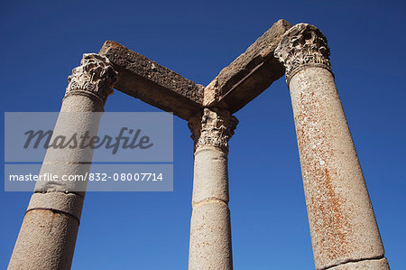 Roman ruins, columns of the old Forum; Djemila, Algeria