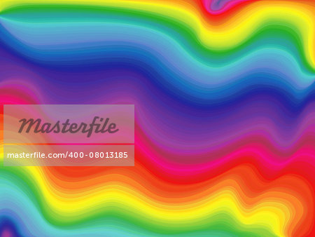Abstract wavy rainbow, pattern with visible spectrum colors, hand drawing vector illustration