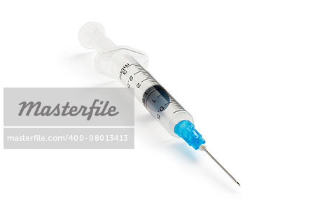 Disposable syringe isolated on white with clipping path