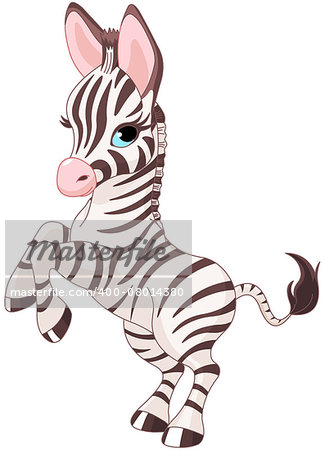 Illustration of very cute baby zebra