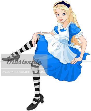 Illustration of cute sitting Alice