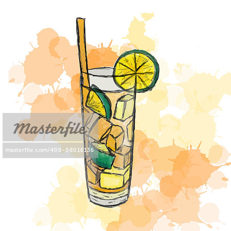 Vector illustration of cocktail Long Island Ice Tea