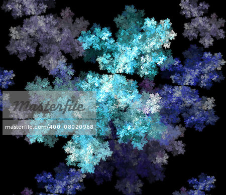 Snowflake double frozen frost. Fractal art graphics