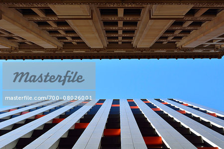 Looking up Between Building, Adelaide, South Australia, Australia