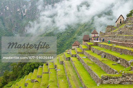 South America, Peru, Cuzco region, Urubamba Province, Unesco World heritage since 1983, Machu Picchu ("old mountain"), stairs