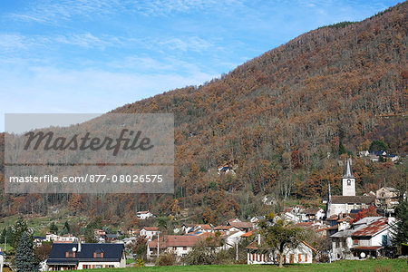 France, Midi Pyrenees, Ariege, Couserans, village of Erce in autumn