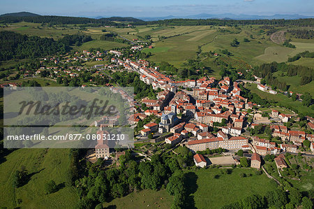 France, Haute-Loire (43), Village Pradelles labeled The Most Beautiful Villages of France (aerial photo)