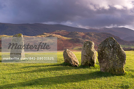 Megalithic standing stones forming part of Castlerigg Stone Circle, Lake District, Cumbria, England, United Kingdom, Europe Megalithic standing stones forming part of Castlerigg Stone Circle, Lake District, Cumbria, England, United Kingdom, Europe