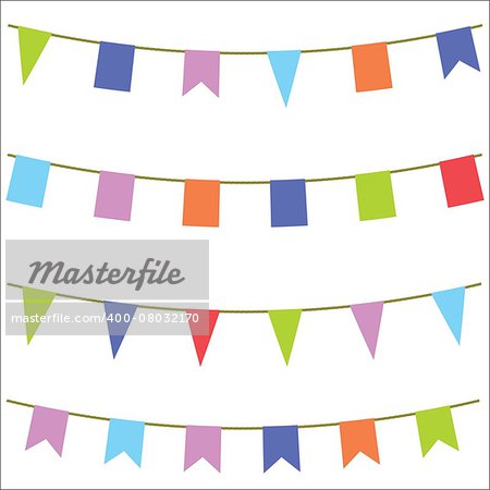 colorful illustration  with flags on white background