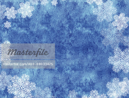 Christmas background with paper texture and snowflakes