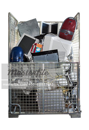 Electronic Garbage for recycling isolated on white background