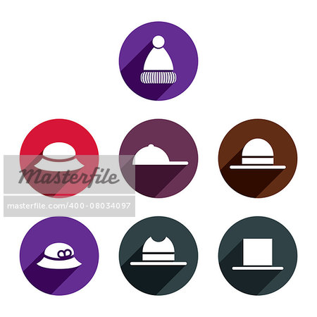 Headwear vector icon set.