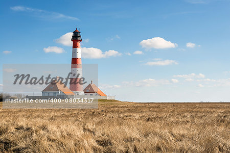 Image of lighthouse westerhever in northern Germany