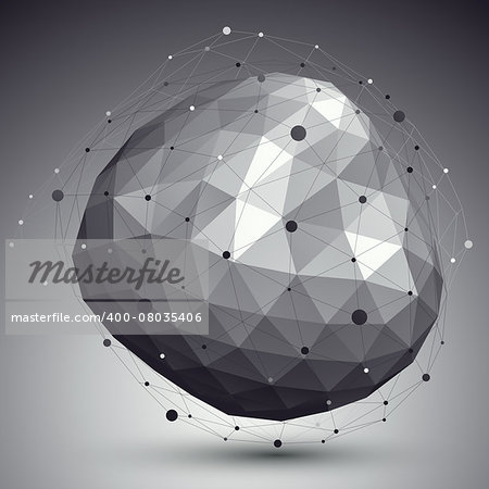 3D mesh modern stylish abstract background, origami rounded facet structure.